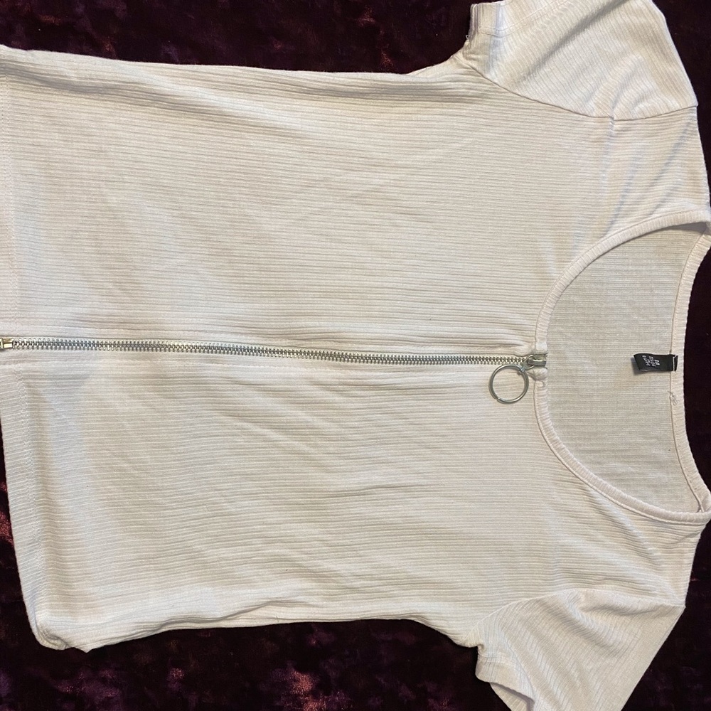 White zip up top